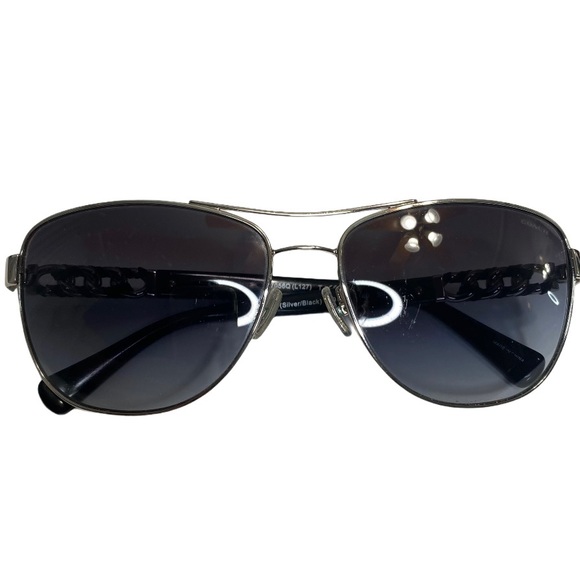 Coach HC7056Q L127 Sunglasses Silver/Black / Case - Picture 2 of 15
